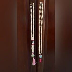 Your Choice! 1 or 2 Hand Painted Beaded Wooden Necklaces